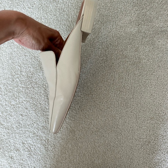 Autograph Marks & Spencer UK stone leather loafer low heel mules - Picture 5 of 8